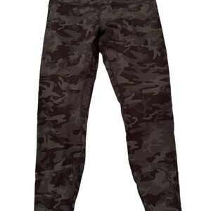 Lululemon Athletica Black Leggings with light Camo Pattern - Black and Gray